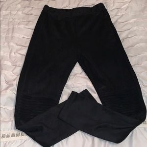 Faux suede Moto leggings